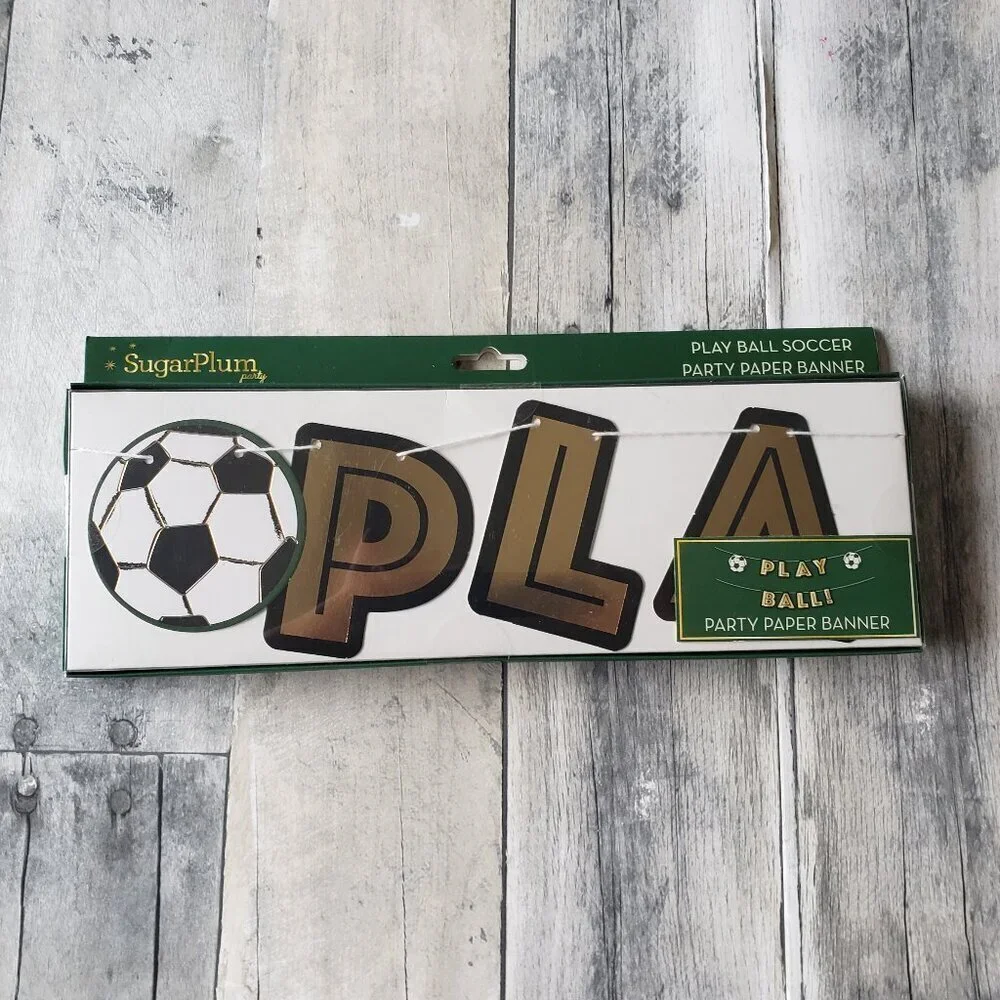 NWT - Play Ball Soccer Party Paper Banner Soccer - 6 ft.
